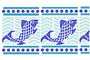 Szablony z kwadratowymi wzorami - Mozaika rybna