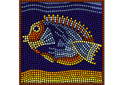 Szablony z kwadratowymi wzorami - Pływające ryby (mozaika)