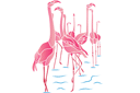 Szablony ze zwierzętami - Różowe flamingi