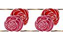 Szablony z ogrodem i dzikimi różami - Bordiur z dwiema różami