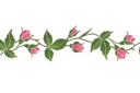 Szablony z ogrodem i dzikimi różami - Różowy bordiur
