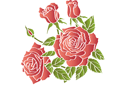 Szablony z ogrodem i dzikimi różami - Szkarłatne róże 1
