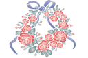 Szablony z ogrodem i dzikimi różami - Medalion z różami i wstążkami