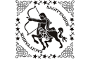 Szablony z horoskopami i znakami zodiaku - Sagittarius w ramce
