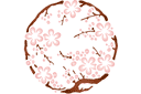 Szablony kwiatowe przez małe partie - Sakura medalion. Pakiet 4 szt.