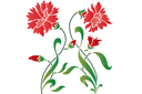 Szablony z kwiatami ogrodowymi i polnymi - Czerwone goździki