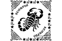 Szablony z horoskopami i znakami zodiaku - Skorpion w ramce