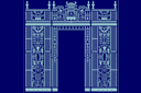 Szablony z punktami orientacyjnymi i budynkami - Duża brama