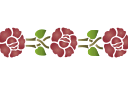 Szablony do bordiur z roślinami - Róże na dwóch łodygach
