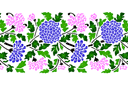 Szablony z kwiatami ogrodowymi i polnymi - Granica chryzantemy