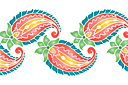 Szablony z motywami indiańskimi - Tęczowy paisley bordiur