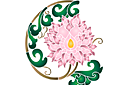 Szablony z kwiatami ogrodowymi i polnymi - Wschodnia gałązka chryzantemy