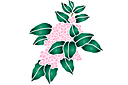 Szablony z kwiatami ogrodowymi i polnymi - Różowa gałązka hortensji