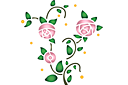 Szablony z ogrodem i dzikimi różami - Róża prymitywna gałązka 1