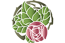 Szablony z ogrodem i dzikimi różami - Różowe krąg 4