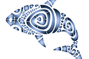 Szablony z abstrakcyjnymi wzorami - Stylowy rekin 1
