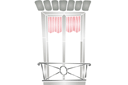Szablony z punktami orientacyjnymi i budynkami - Okno z zasłoną