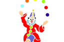 Szablony z zabawą dzieci - Klaun żongler