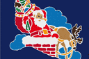 Szablony z motywami świątecznymi - Mikołaj na trąbce