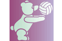 Szablony z zabawkami dla dzieci - Teddy grający w voleyball