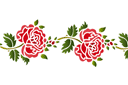 Szablony do bordiur z roślinami - Róża ludowa 11b
