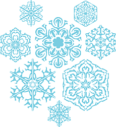Osiem płatków śniegu - szablon do dekoracji