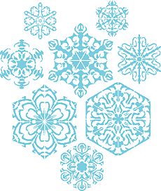 Osiem Płatków Śniegu III - szablon do dekoracji