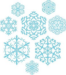 Osiem Płatków Śniegu II - szablon do dekoracji
