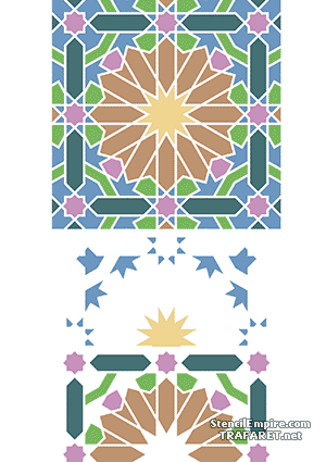 Ornament Alhambry 02b (Szablony z motywami arabskimi)