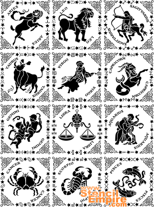 Znaki zodiaku 1 - szablon do dekoracji