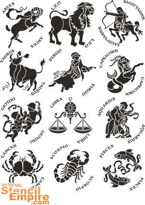 Znaki zodiaku 2 - szablon do dekoracji
