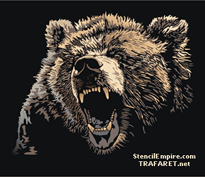 Twarz grizzly - szablon do dekoracji