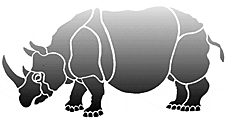 Rhinoceros - szablon do dekoracji
