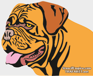 Dogue de Bordeaux - szablon do dekoracji