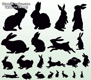 Dwadzieścia dwa króliki (Szablony ze zwierzętami)