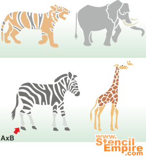 Zwierzęta afrykańskie - szablon do dekoracji