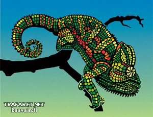 Szmaragdowy kameleon - szablon do dekoracji