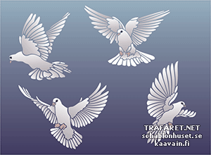 Cztery gołębie - szablon do dekoracji