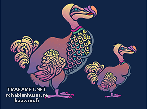 Dwa dodo (Szablony ze zwierzętami)