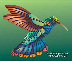 Koliber z ogonem - szablon do dekoracji