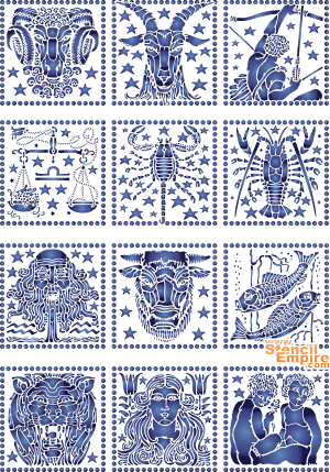 Horoskop Art Nouveau - szablon do dekoracji