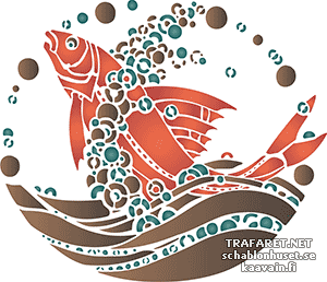 Ryby secesyjne - szablon do dekoracji