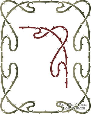 Róg kolczasty - szablon do dekoracji