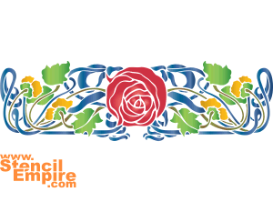 Róża i mniszki (Szablony stylów Art Nouveau i Art Deco)
