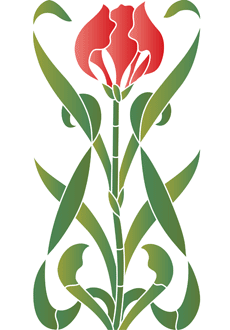 Secesja tulipanowa - szablon do dekoracji