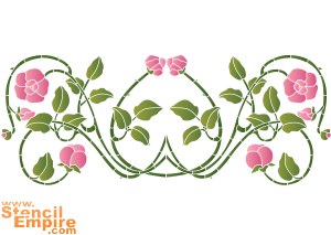 Motyw dzikiej róży - szablon do dekoracji