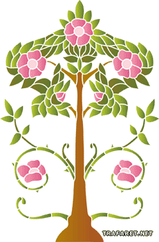 Secesyjne drzewo - szablon do dekoracji