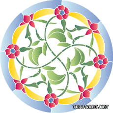 Krąg kwiatowy 2 - szablon do dekoracji