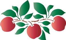 Motyw jabłkowy - szablon do dekoracji