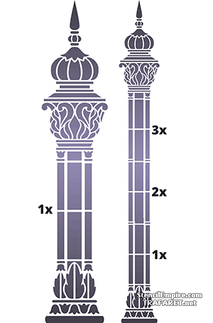 Indyjska kolumna - szablon do dekoracji
